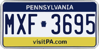 PA license plate MXF3695