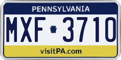 PA license plate MXF3710