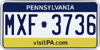 PA license plate MXF3736