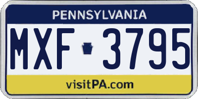 PA license plate MXF3795