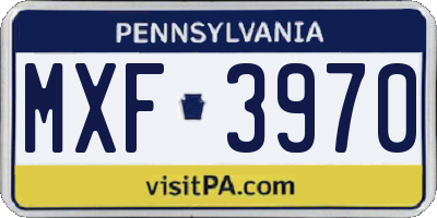 PA license plate MXF3970