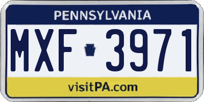 PA license plate MXF3971
