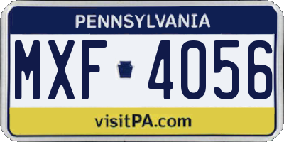 PA license plate MXF4056