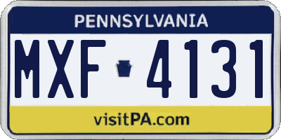 PA license plate MXF4131