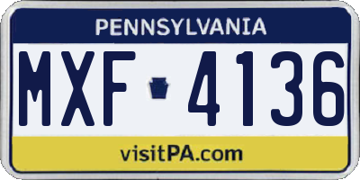 PA license plate MXF4136