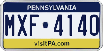 PA license plate MXF4140