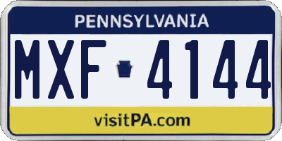 PA license plate MXF4144