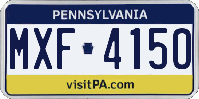 PA license plate MXF4150