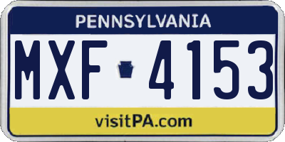 PA license plate MXF4153