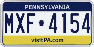 PA license plate MXF4154