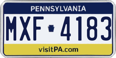PA license plate MXF4183