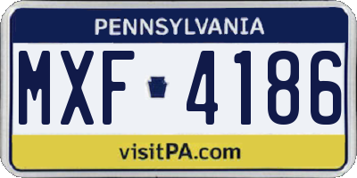 PA license plate MXF4186
