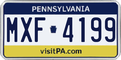 PA license plate MXF4199