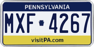 PA license plate MXF4267