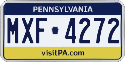 PA license plate MXF4272