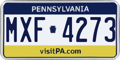 PA license plate MXF4273