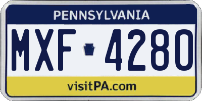 PA license plate MXF4280