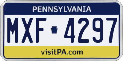 PA license plate MXF4297