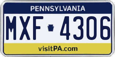 PA license plate MXF4306