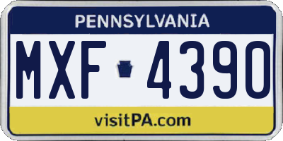 PA license plate MXF4390