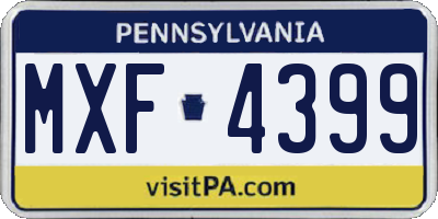 PA license plate MXF4399