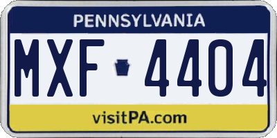 PA license plate MXF4404