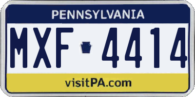 PA license plate MXF4414