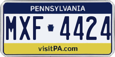 PA license plate MXF4424