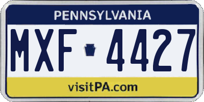 PA license plate MXF4427