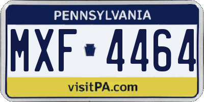 PA license plate MXF4464