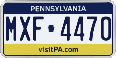 PA license plate MXF4470