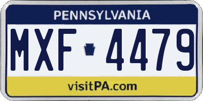 PA license plate MXF4479