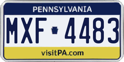 PA license plate MXF4483