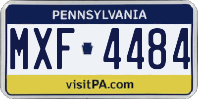 PA license plate MXF4484