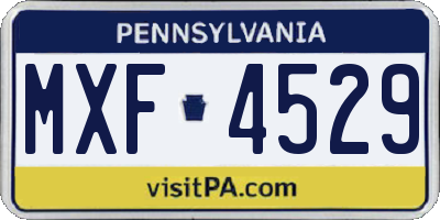 PA license plate MXF4529