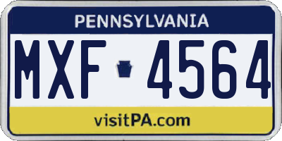 PA license plate MXF4564