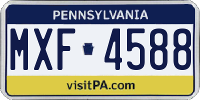 PA license plate MXF4588