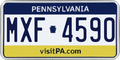 PA license plate MXF4590