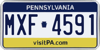 PA license plate MXF4591