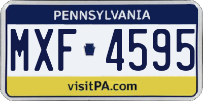 PA license plate MXF4595