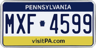 PA license plate MXF4599
