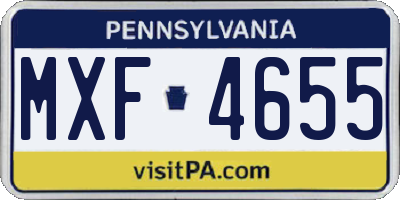 PA license plate MXF4655