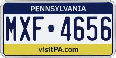 PA license plate MXF4656