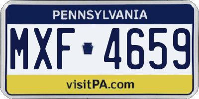 PA license plate MXF4659