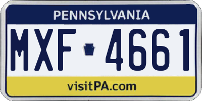 PA license plate MXF4661