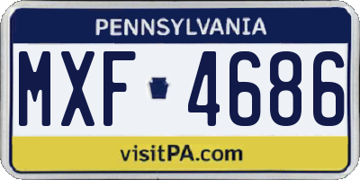 PA license plate MXF4686