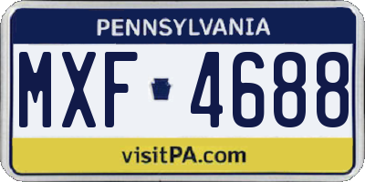 PA license plate MXF4688