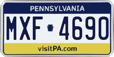 PA license plate MXF4690