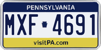 PA license plate MXF4691