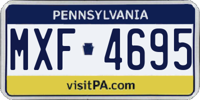 PA license plate MXF4695